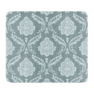 Planche À Découper Motif Damassé Rococo Canard Œuf Bleu+Turquoise