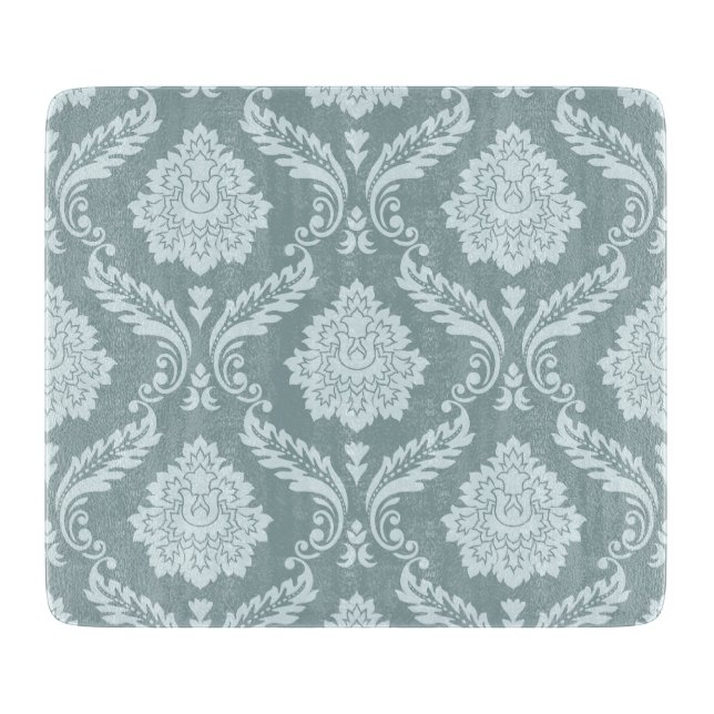 Planche À Découper Motif Damassé Rococo Canard Œuf Bleu+Turquoise (Devant)