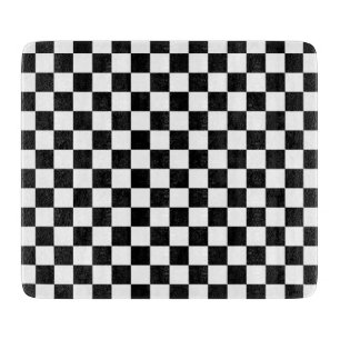 Planche À Découper Motif damier noir et blanc