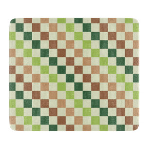 Planche À Découper Motif damier noir et vert acide découpant sanglier