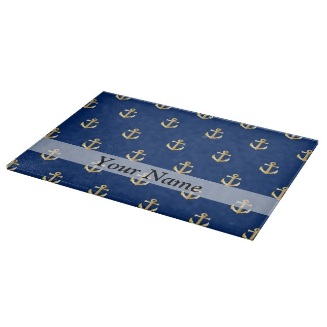 Planche À Découper Motif d'ancrage bleu (Coin)