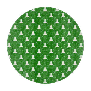 Planche À Découper Motif d'arbre de Noël vert festif