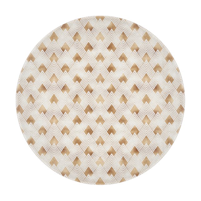 Planche À Découper Motif d'art déco d'or (Devant)