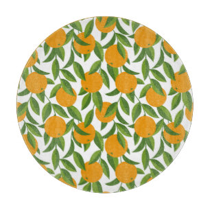 Planche À Découper Motif d'art oranger sans couture.