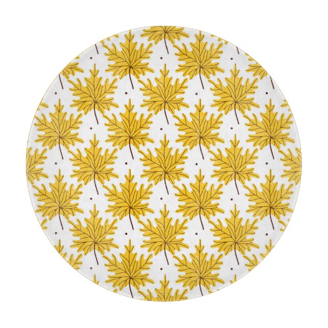 Planche À Découper Motif d'automne des Feuilles d'érable d'or (Devant)