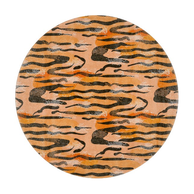 Planche À Découper Motif de bande de tigre de pêche (Devant)