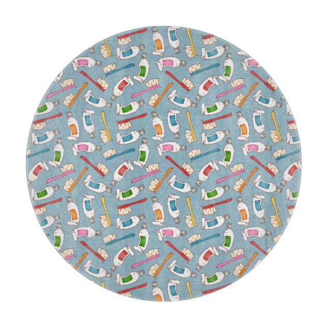 Planche À Découper Motif de brosse à dents et de pâte dentifrice (Devant)