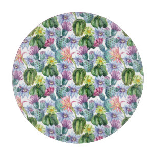 Planche À Découper Motif de cactus à aquarelle peinte à la main