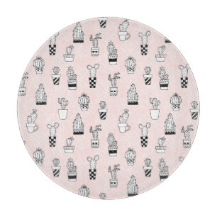 Planche À Découper Motif de Cactus à main fine