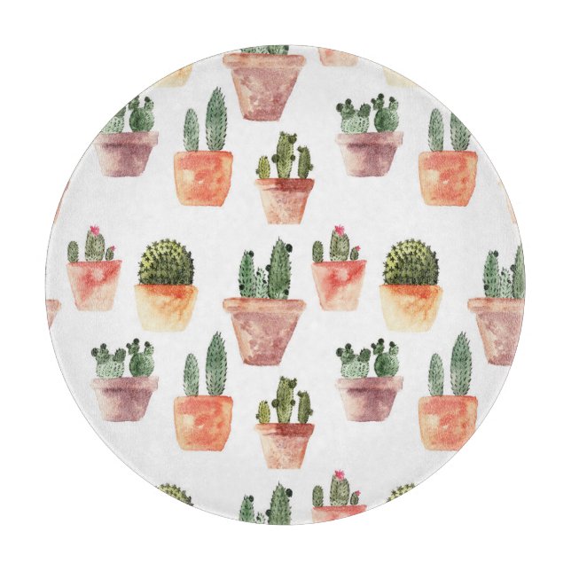 Planche À Découper Motif de cactus Brown vert à pointes (Devant)