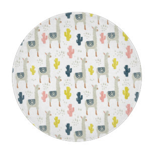 Planche À Découper Motif de cactus et de lamas