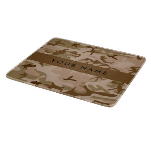 Planche À Découper Motif de camouflage du désert, Votre nom, Personna