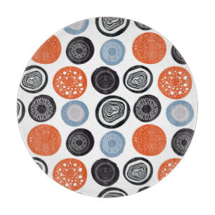 Planche À Découper Motif de cercle géométrique créatif et coloré.