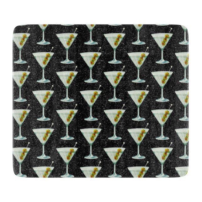 Planche À Découper Motif de cocktails Martini (Devant)