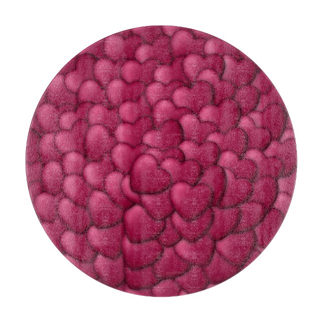 Planche À Découper Motif de coeurs rouges 3D romantiques-32322 (Devant)