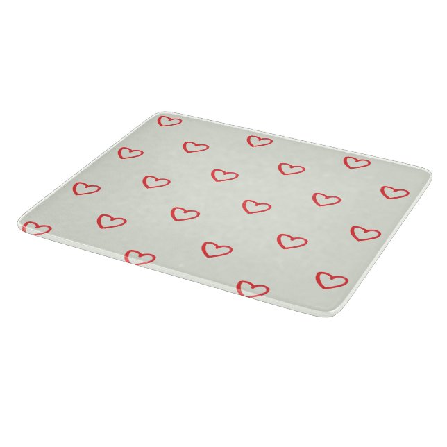 Planche À Découper Motif de cœurs rouges, Mignon, Amour (Coin)