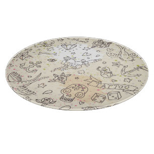 Planche À Découper Motif de concept de tatouage