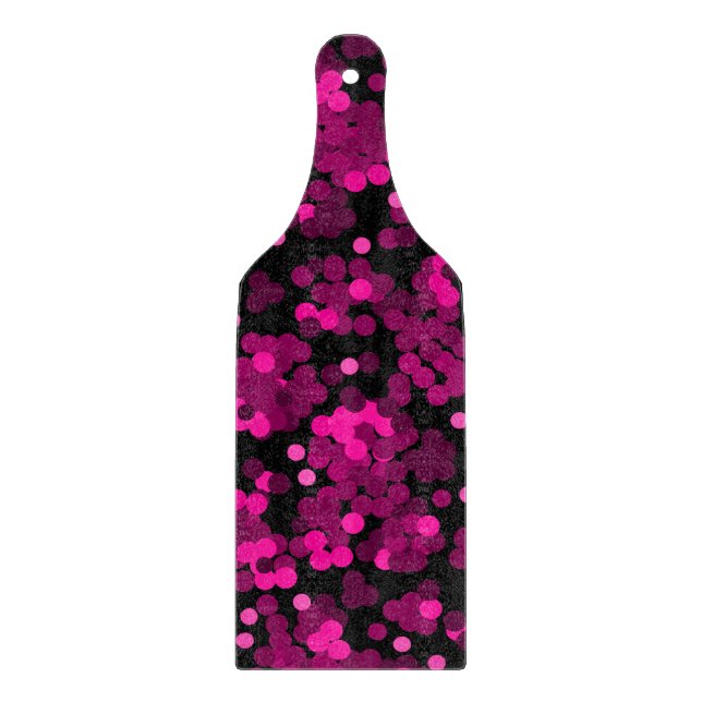 Planche À Découper Motif de confetti à pois rose et bordeaux (Devant)