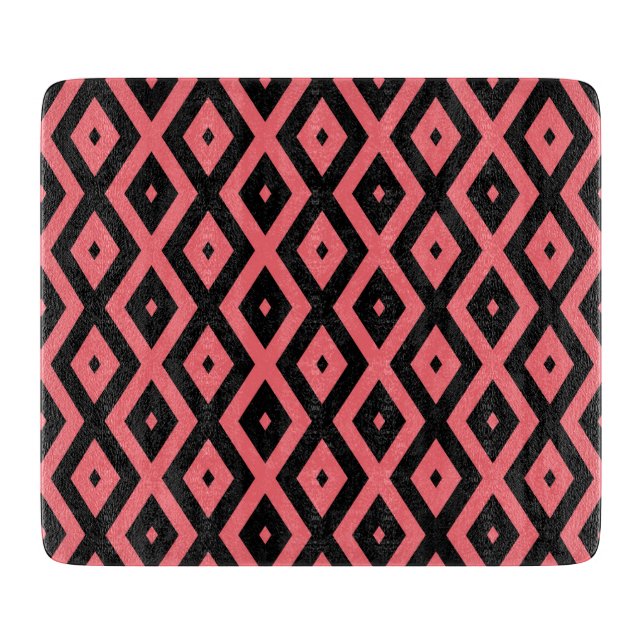 Planche À Découper Motif de corail et de diamant noir (Devant)