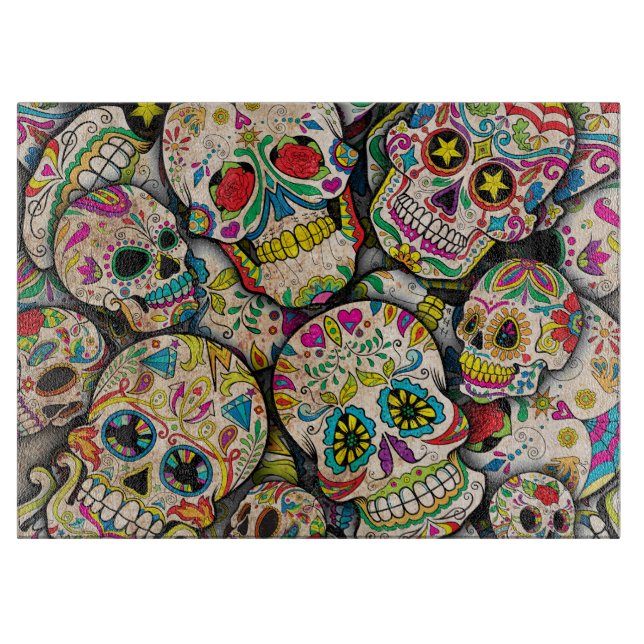 Planche À Découper Motif de crâne en sucre le plus vendu (Devant)
