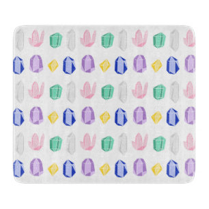 Planche À Découper Motif de cristaux colorés