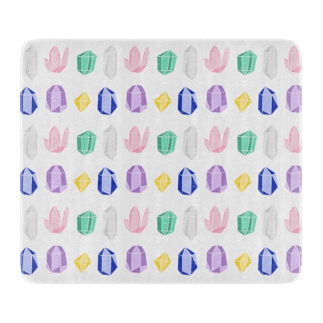 Planche À Découper Motif de cristaux colorés (Devant)