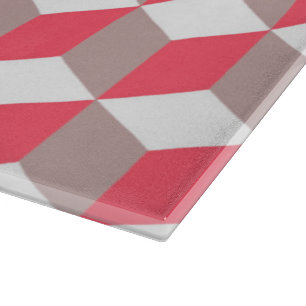 Planche À Découper Motif de cube isométrique Poppy et gris doux