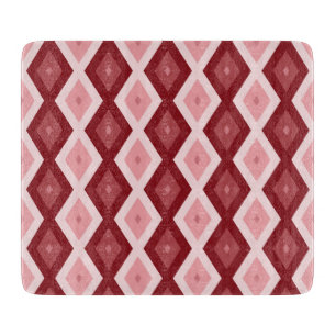 Planche À Découper Motif de diamants rouges