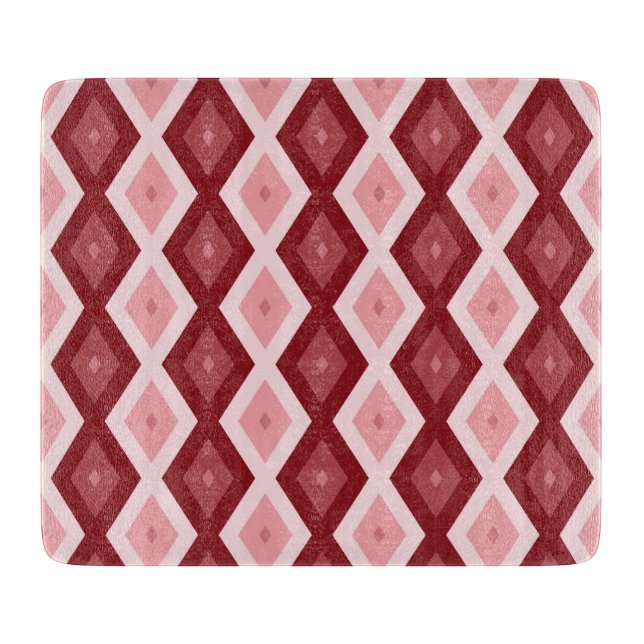Planche À Découper Motif de diamants rouges (Devant)