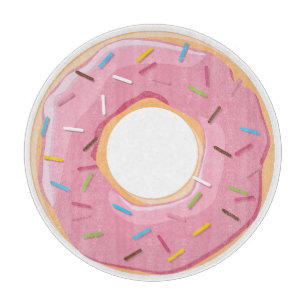 Planche À Découper Motif de Donuts Colorés Rétro pour une Fête Amusan