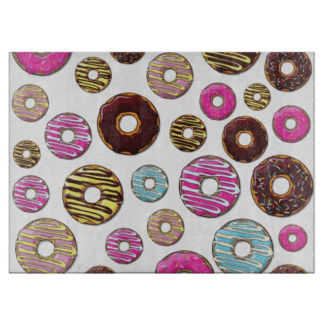 Planche À Découper Motif De Donuts, Donuts Colorés, Saupoudrages (Devant)