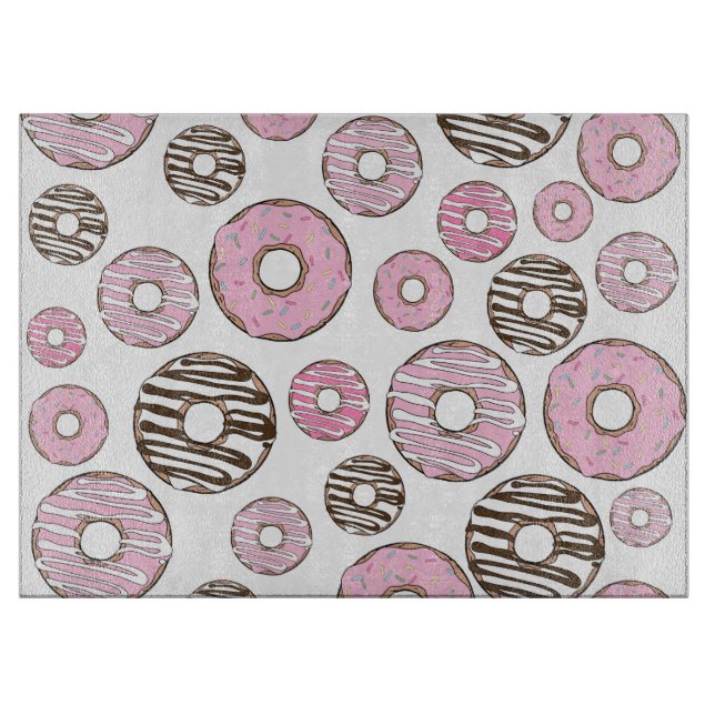 Planche À Découper Motif De Donuts, Donuts Roses, Donuts Blancs (Devant)