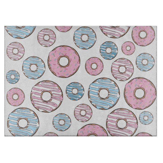 Planche À Découper Motif De Donuts, Donuts Roses, Donuts Bleus (Devant)