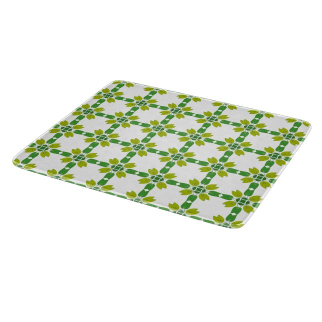 Planche À Découper Motif de feuille, motif de feuilles, feuilles vert (Coin)