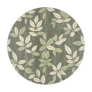 Planche À Découper Motif de feuilles botaniques Olive Sage