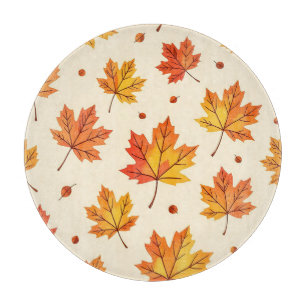 Planche À Découper Motif de feuilles d'érable tombant en automne