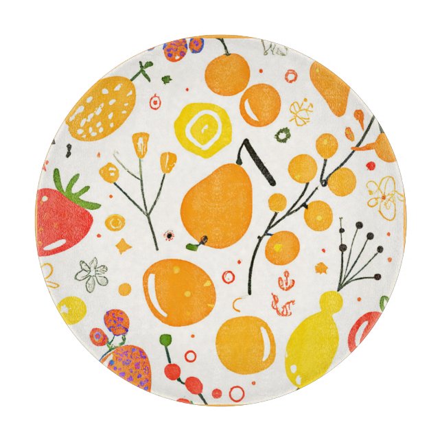 Planche À Découper Motif de Fiesta de fruits tropicaux (Devant)