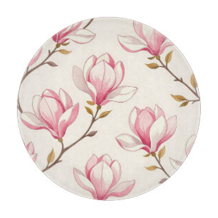 Planche À Découper Motif de fleur de magnolia rose