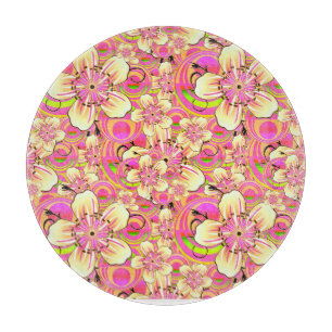 Planche À Découper motif de fleur rose funky