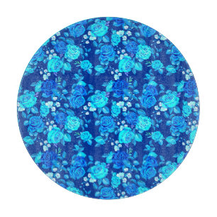 Planche À Découper Motif de fleurs de rose bleue classique-87600
