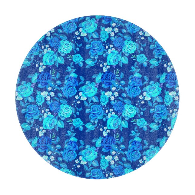 Planche À Découper Motif de fleurs de rose bleue classique-87600 (Devant)