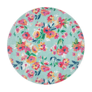 Planche À Découper Motif de fleurs peint