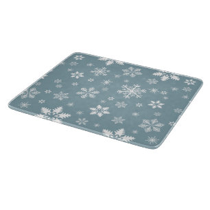 Planche À Découper Motif de flocon de neige, flocons blancs, neige, g