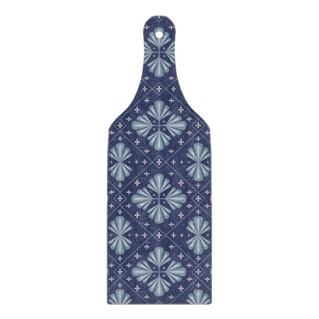 Planche À Découper Motif de formes géométriques bleues  (Devant)