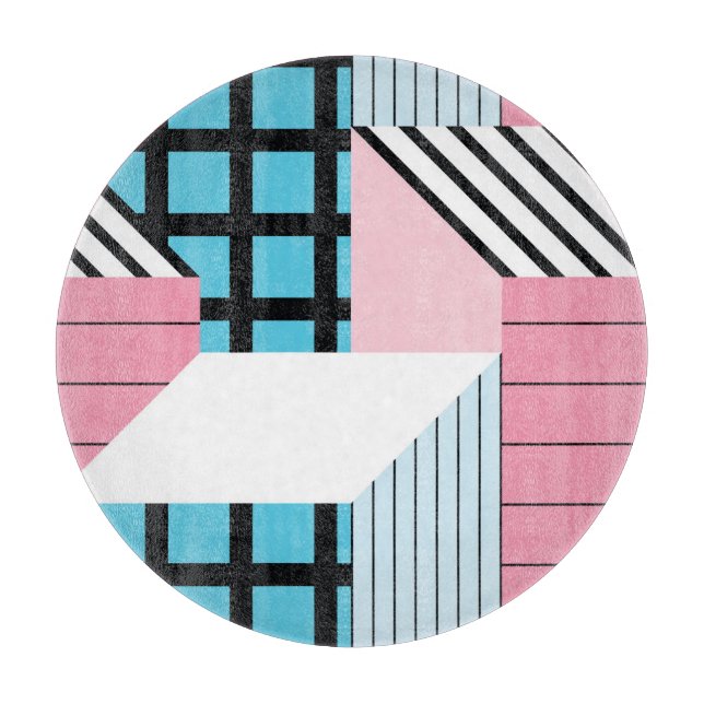 Planche À Découper Motif de formes géométriques transparente. (Devant)