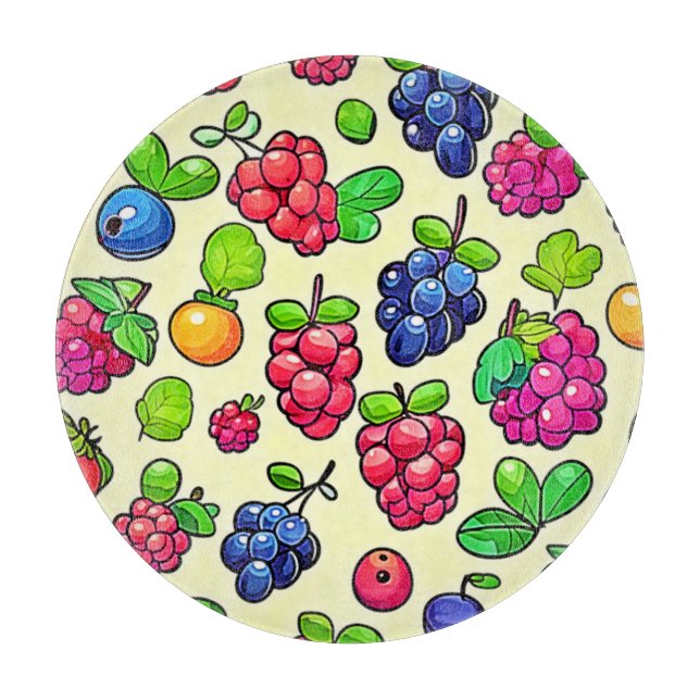Planche À Découper Motif de fruits à baies (Devant)