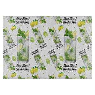 Planche À Découper Motif de genièvre et de tonique, panneau de taille