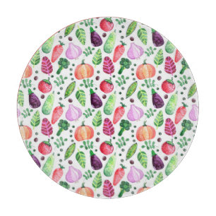 Planche À Découper Motif de jardin végétal aquarelle