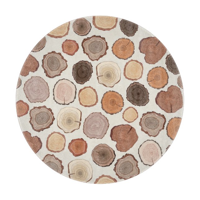 Planche À Découper Motif de la forêt des anneaux d'arbre (Devant)