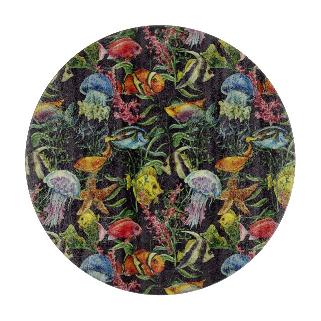 Planche À Découper Motif de la vie marine de couleur 1 (Devant)